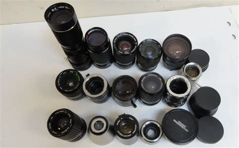 Lot Of 16 Vintage PARTS AS IS Vivitar Sears Camera Lenses PARTS AS IS