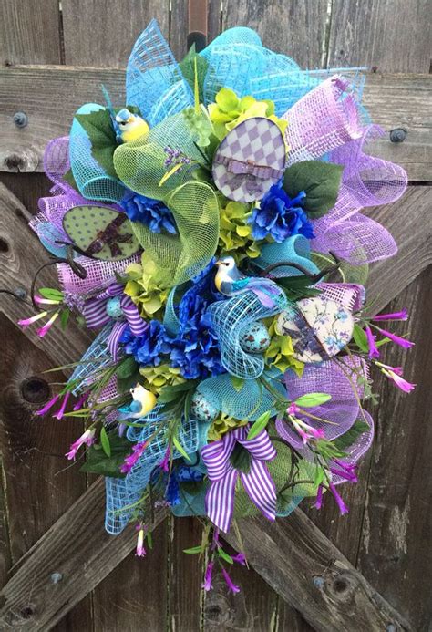 Easter Wreath Easter Swag Spring Wreath Spring Swag Tweets Of Blue