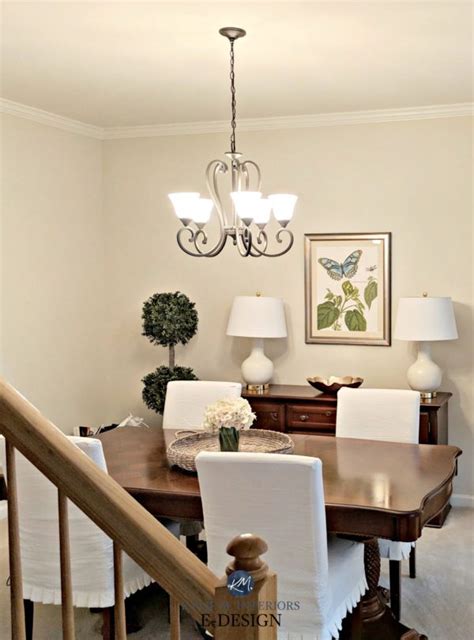 Benjamin Moore Ballet White, north facing dining room. Kylie M E-design ...