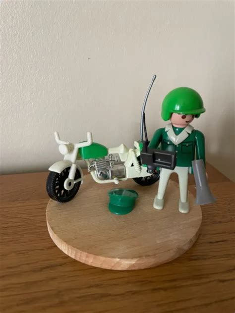 PLAYMOBIL POLICIER MOTARD Allemand Customisé Vintage EUR 16 00