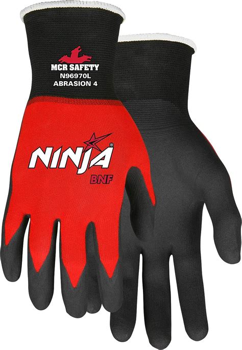 Amazon MCR Safety Gloves N96970L BNF Ninja 18 Gauge Nylon Spandex