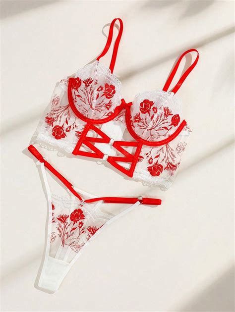 Women S Floral Lace Sexy Lingerie Set SHEIN UK