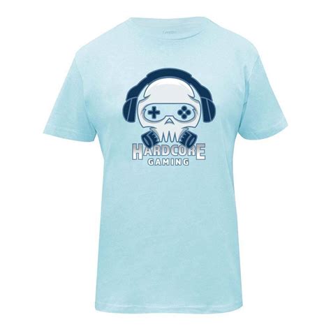 Playera George Talla Manga Corta Con Estampado Hardcore Gaming Azul Claro Walmart