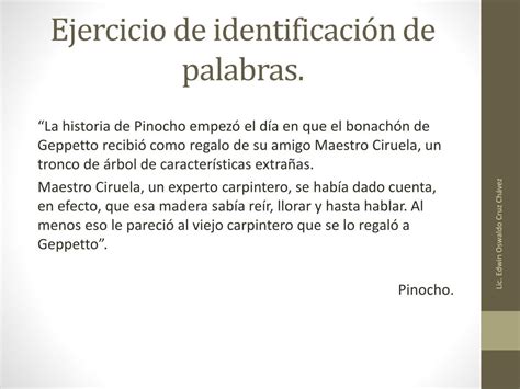 Ppt Ejercicio De Identificaci N De Palabras Powerpoint Presentation