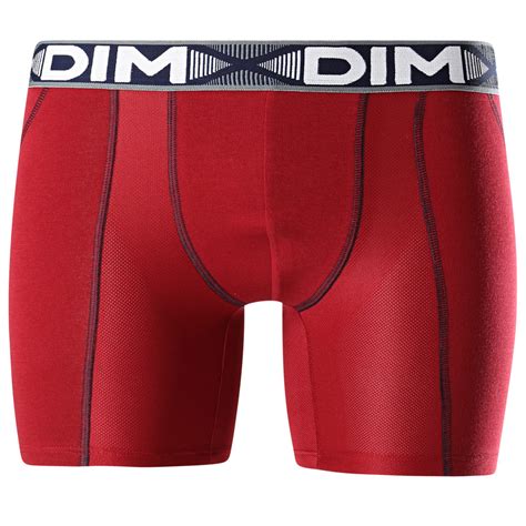 Dim Lot De 2 Boxers Longs 3D Flex Air D01N2 Bleu Marine Rouge