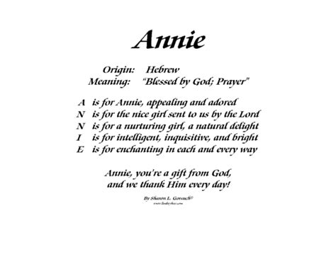 Meaning Of Annie Lindseyboo