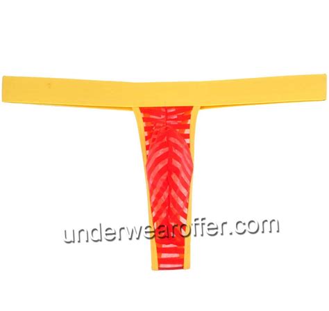 New Men S Mesh Striped Thong Spun Yarn Belt Micro Bikini Underwear Pouch T Back G String Mini