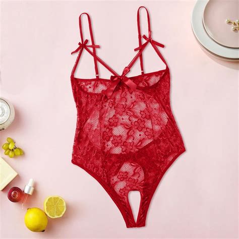 Weant Negligee Set For Women Sexy Red Lingerie Sexy Set Women Bow Lace