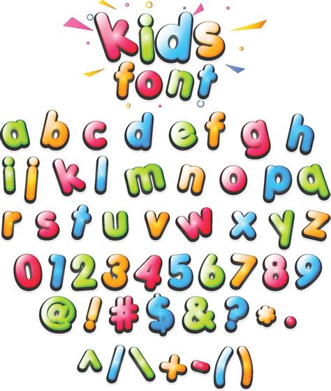 Kids Colourful Fonts Small 11972418 Vector Art At Vecteezy