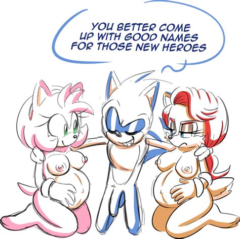 Rule 34 1boy 2girls Acorn Amy Rose Archie Comics Breed English Text Eulipotyphlan Female Food