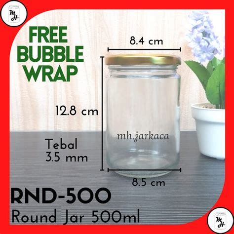 Jual TOPLES JAR KACA BULAT 500 ML TUTUP GOLD Di Lapak MH Jar Kaca