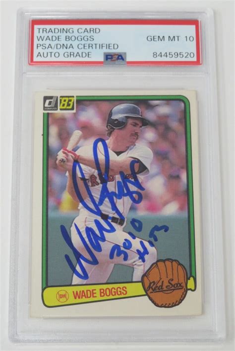 Wade Boggs Hof Signed Autograph Donruss Rc Rookie Card Psa