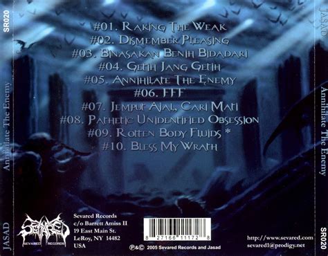 Release Annihilate The Enemy” By Jasad Cover Art Musicbrainz