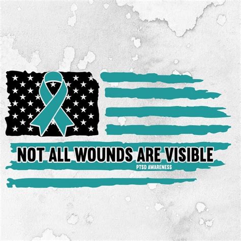 Ptsd Awareness Flag Svg Png Not All Wounds Are Visible Ptsd Etsy