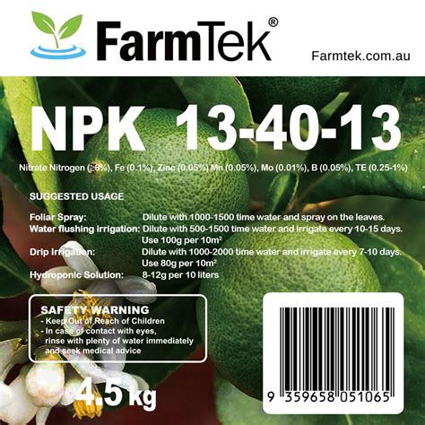 Farmtek NPK Fertilizer 13 40 13 Trace Elements Commercial Grade 100