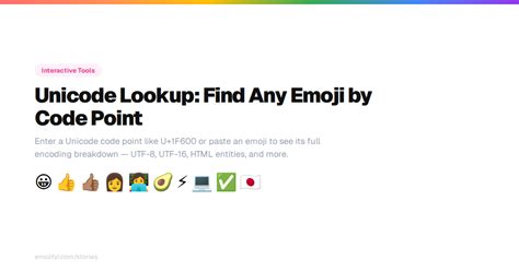 unicode lookup find  emoji  code point emojifyi