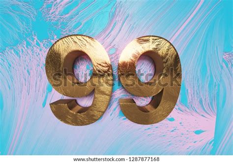 Gold Number 99 On Pink Cyanide Stock Illustration 1287877168 Shutterstock