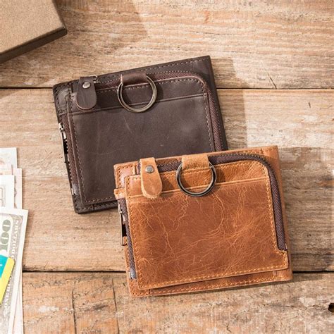 Cool Leather Mens Trifold Slim Front Pocket Wallets Billfold Small Wal