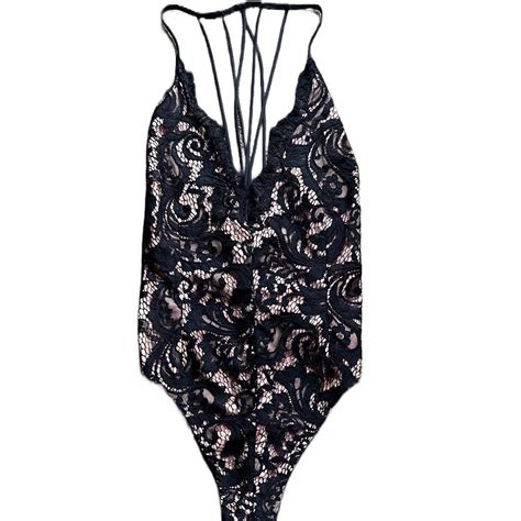 Lace Black Nude Tobi Bodysuit Lacebodysuit Depop
