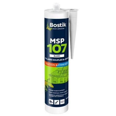 Mastic colle étanchéité gris Bostik MSP 107 290 ml materiauxnet