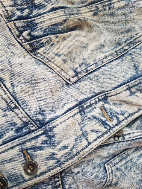 Vintage S New Image Acid Wash Denim Jacket With Gem