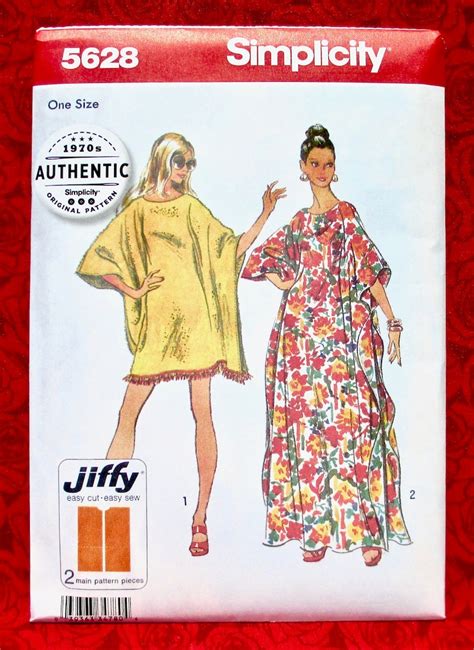 Simplicity Easy Sewing Pattern 5628 Caftan Maxi And Short Etsy