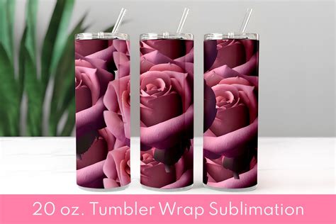 Rose Flower V D Tumbler Wrap Graphic By Tcha Studio Creative Fabrica