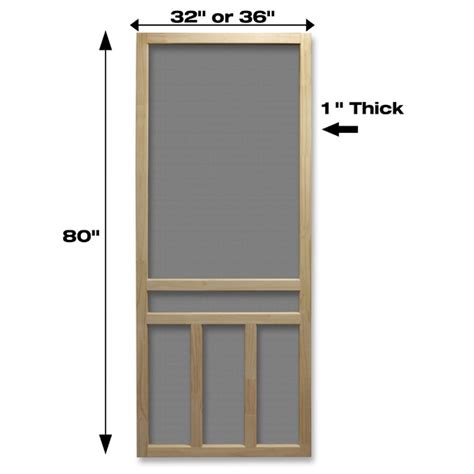 Reliabilt 32 In X 80 In Brown Wood Hinged Double T Bar Screen Door In