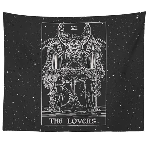 The Lovers Tarot Card Gay Pride Tapestry LGBTQ Art Gothic Home Decor Halloween Wall Decor Gay
