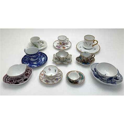 Lot Lot Of 10 Continental Porcelain Cups And Saucers