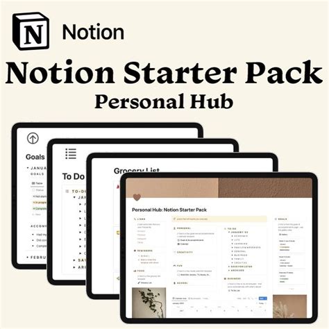 notion template starter pack daily planner book notions