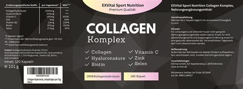 EXVital Collagen Hyaluronsäure Komplex 120 Kapseln Kollagen 103 g