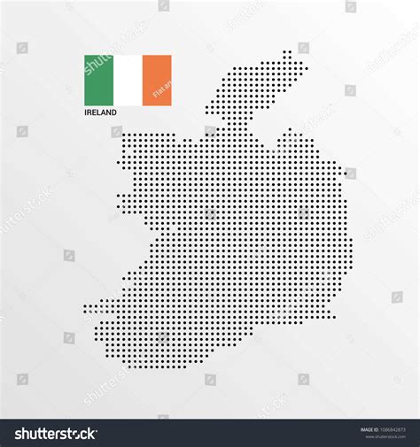 Ireland Map Design With Flag And Light Royalty Free Stock Vector