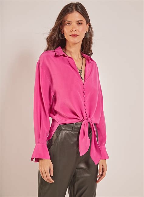 Camisa Le Lis Viviane Seda Feminina Camisa Le Lis Viviane