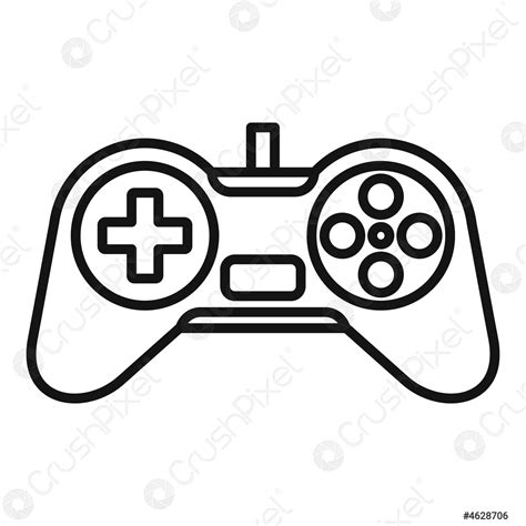 Video Game Joystick Icon Outline Style Stock Vector Crushpixel