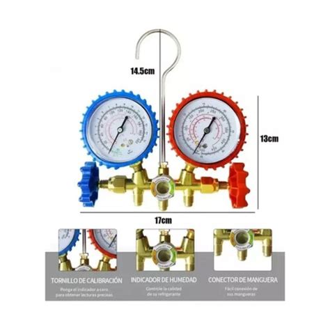 Juego Manómetros Refrigeración R410a R134a R22 R404a5 Cabeza