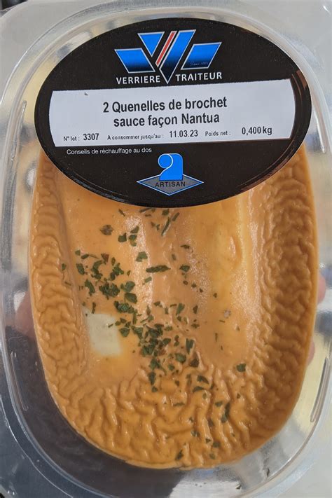 2 Quenelles De Brochet Sauce Façon Nantua Verrière Traiteur 400 G