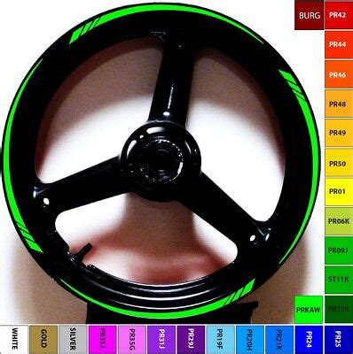 KAWASAKI LIME GREEN MOTORCYCLE GP CUSTOM RIM STRIPES WHEEL TAPE DECALS ...