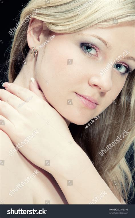 Closeup Portrait Elegant Blonde Looking Camera Stock Photo Shutterstock