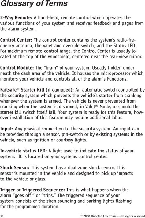 Voxx Electronics DEI7251 2 Way Remote Control Engine Starter User Manual