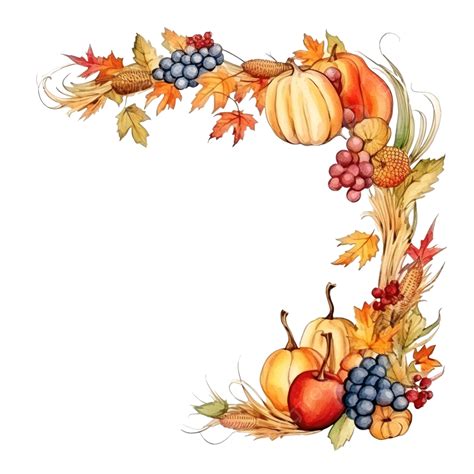 Decorative Corner Frame For Harvest Season And Thanksgiving Day Hand