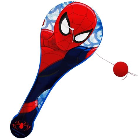 Marvel Spiderman Classic Handheld Toy Paddle Ball Set Boys Ages 4 And