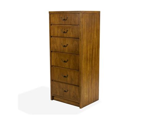 Dixie Campaign Style Lingerie Chest Or Narrow Dresser With Brass Pulls Etsy