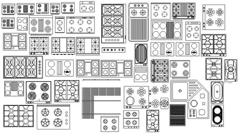 Kitchen Appliances Autocad Blocks Cadbull
