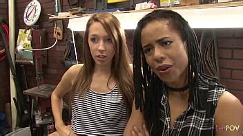 Interracial Lesbian Sex Between Two Cute Girls In A Workshop Next To The Power Tools XNXX