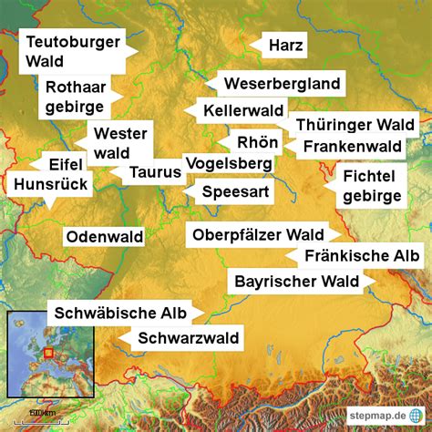 Stepmap Mittelebene Gebirge Landkarte F R Deutschland