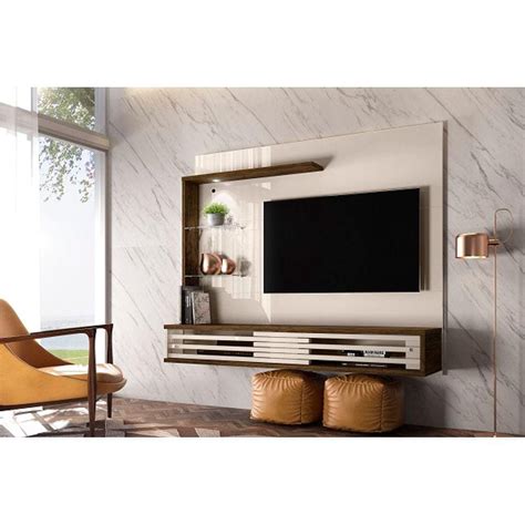 Painel Bancada Suspensa Tv Polegadas Frizz Select Off White Savana