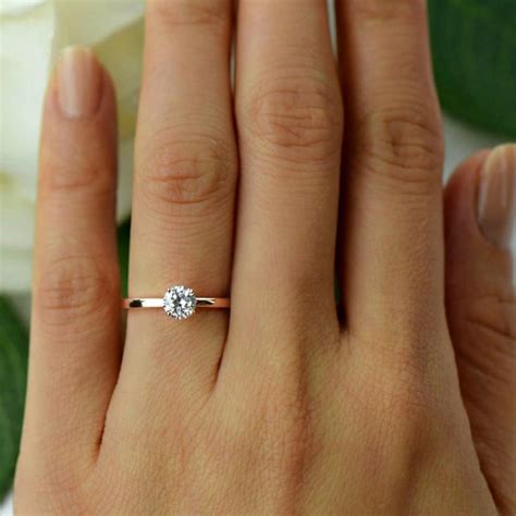 Ct Promise Ring Engagement Ring Prong Solitaire Ring Man Made