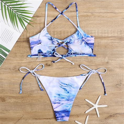 SEA AND CLOUD STRING BIKINI SET By Wesellanything Co