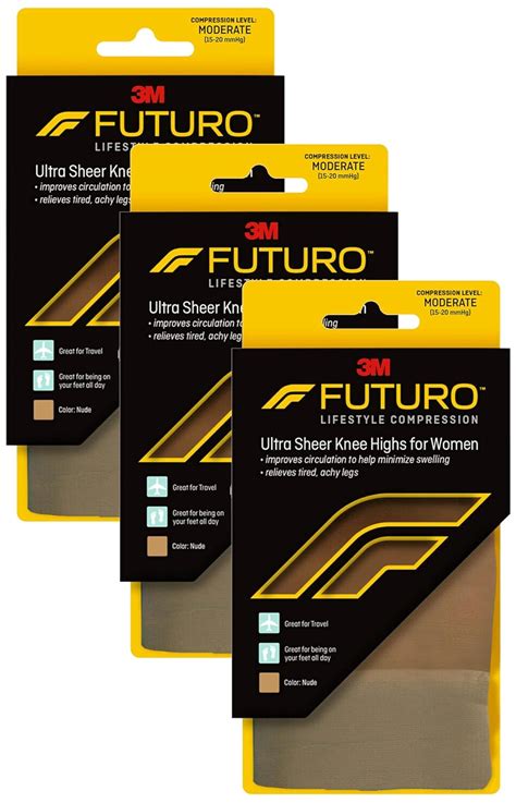 Amazon Futuro Ultra Sheer Knee Highs For Women Nude 71060EN Medium Moderate 15 20 Mm